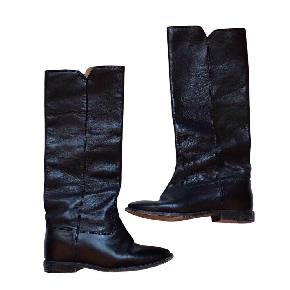Isabel Marant Chess Concealed Wedge Leather Boots Black - Picture 3 of 12